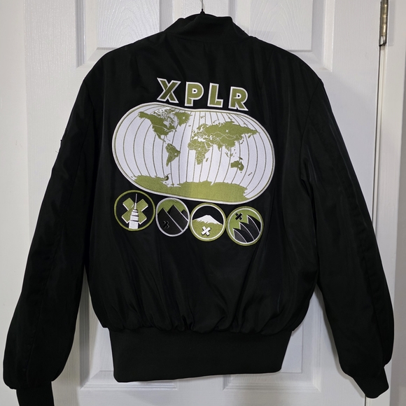Sam And Colby XPLR Rare Bomber Jacket with Orange Accents and Military Style - Picture 10 of 12